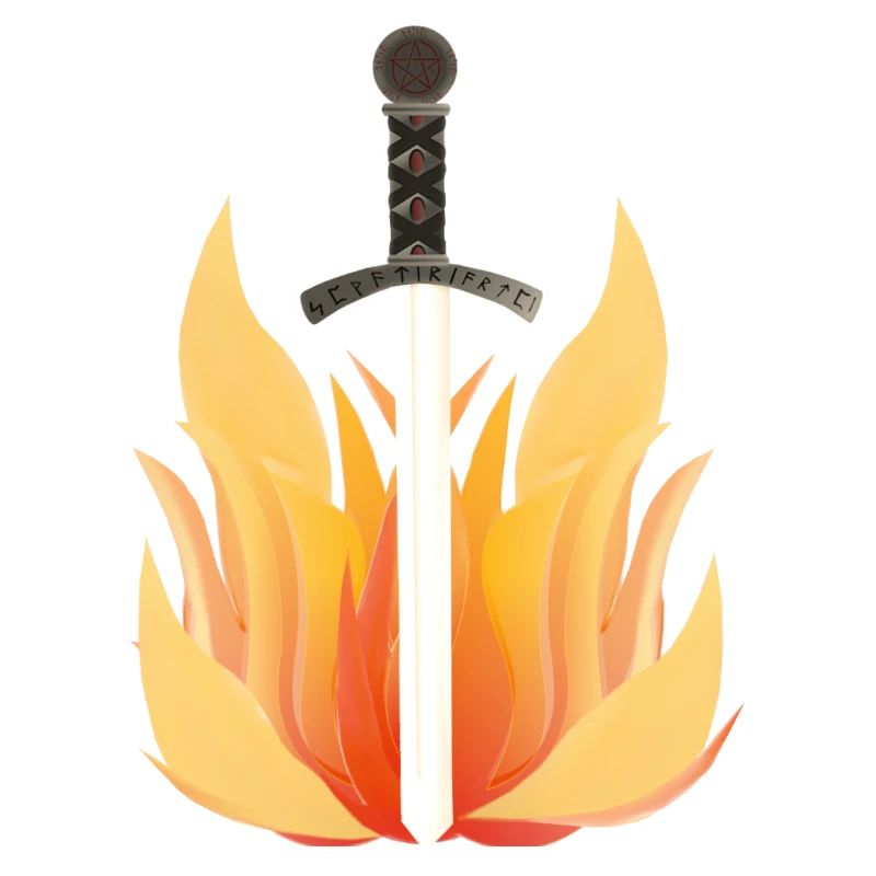 Long Sword with Flame Pattern, Fire Designs