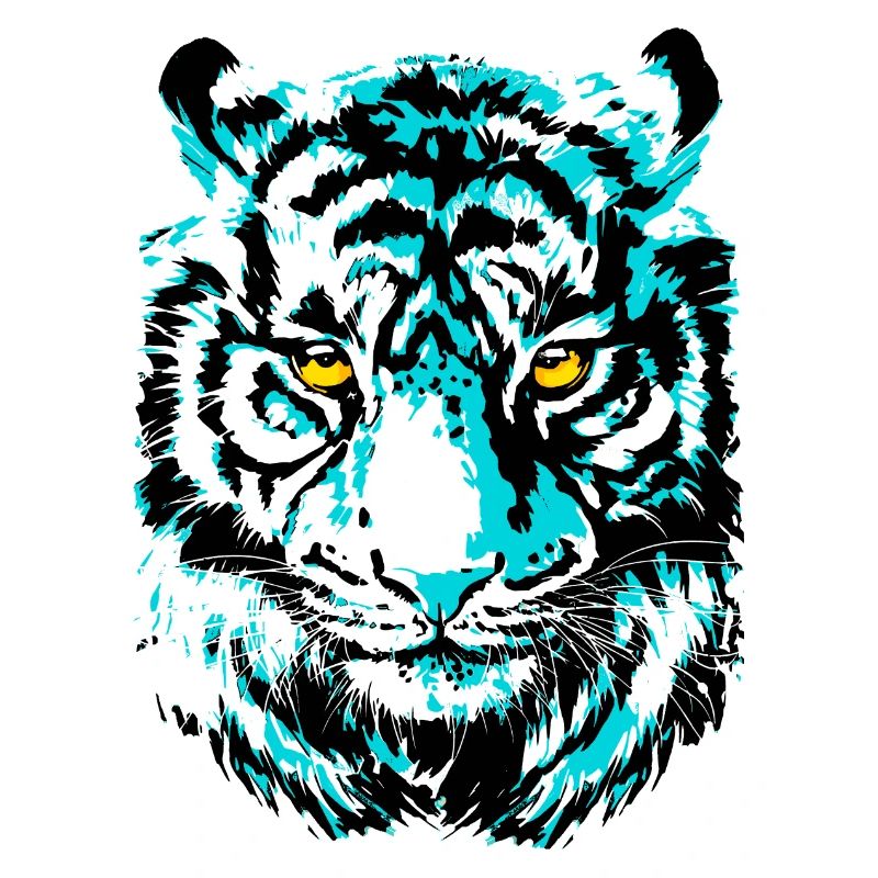 Tiger Head - Colorful Tiger - Wildcat Predator