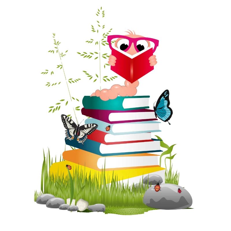 Knowledge-thirsty bookworm while reading a book