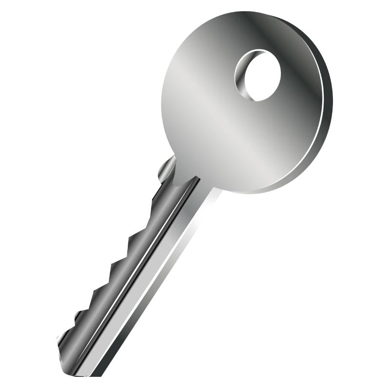 silver-colored single key