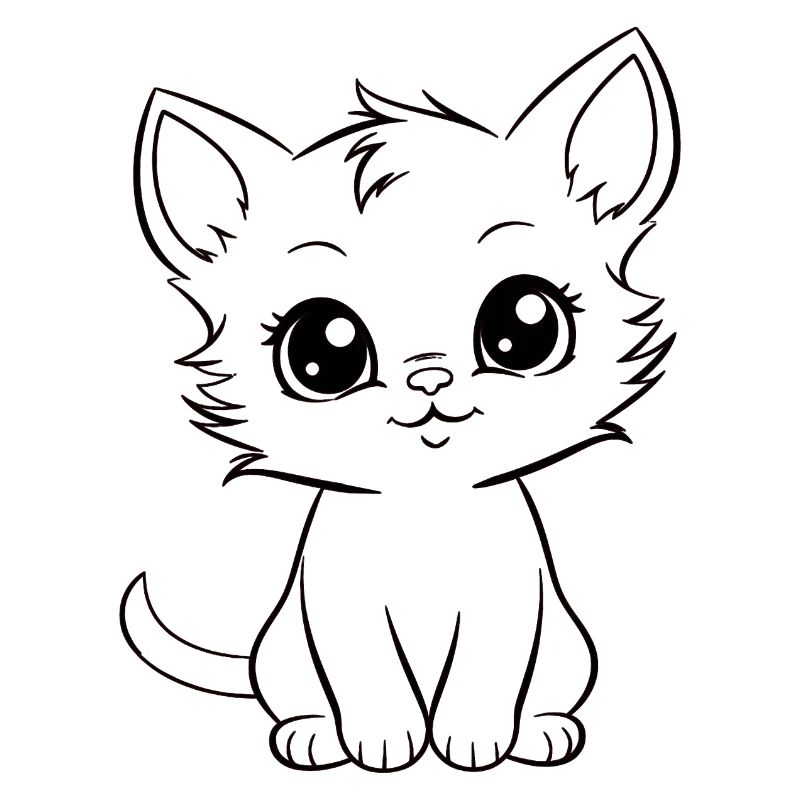 Kleine Katze Süß Tier Kinder Comic Katzen Kitten