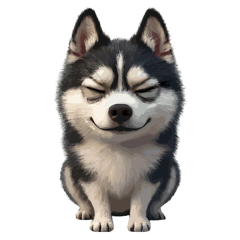 Visage rieur husky joyeux