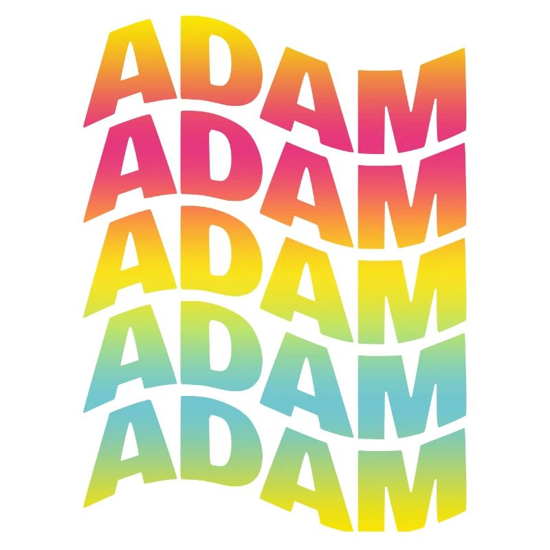 t-shirt Adam texte effet de texte ondulé