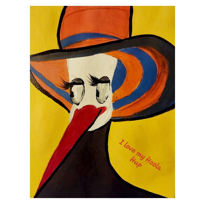 Creative pelican with hat