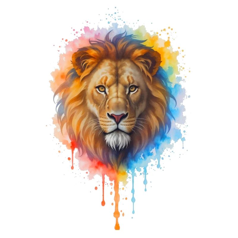 Löwe im Aquarell
