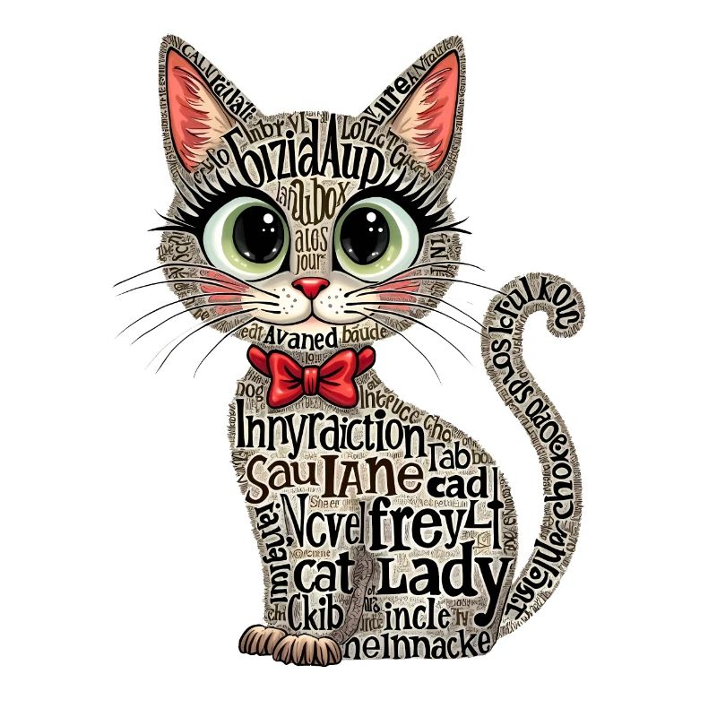 CAT LADY, TEXT ART, TYPOGRAPHY