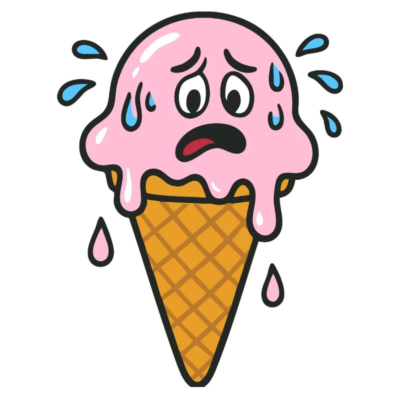 Cône de crème glacée dessin animé