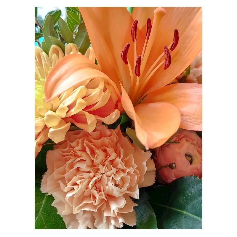 Warm orange floral pattern