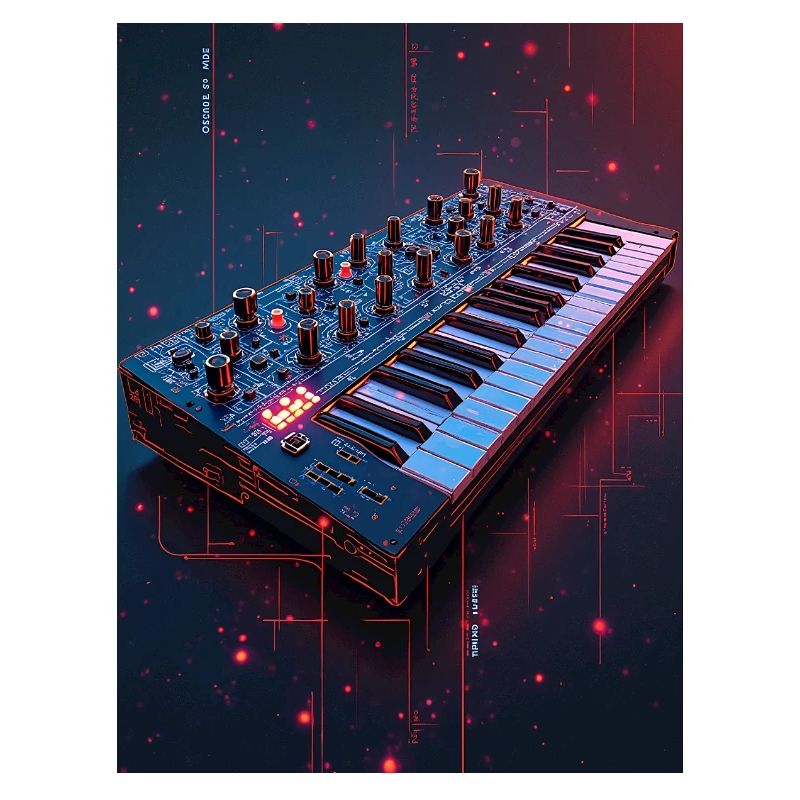 Futuristic Synthwave Music Console