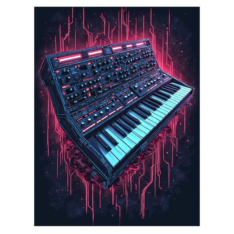 Conception musicale de synthétiseur de néon