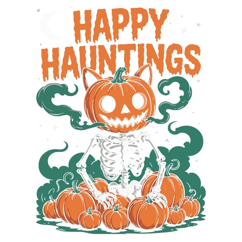 Spooky Jack-o'-Lantern Skeleton Halloween Design
