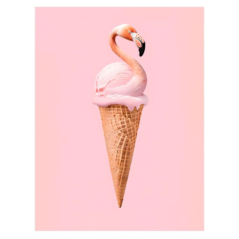 Glace Flamingo avec cornet gaufré