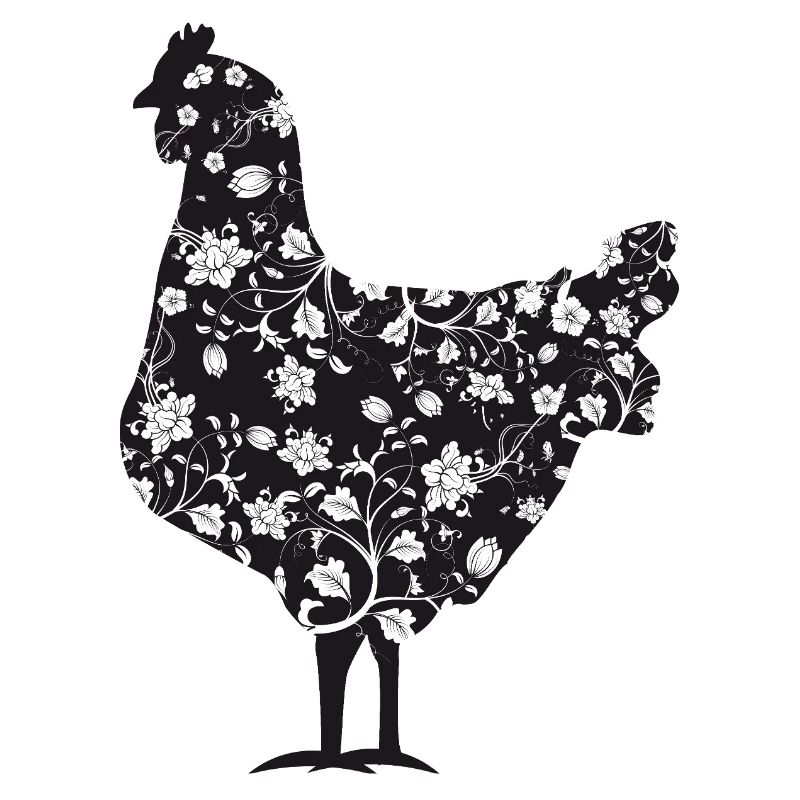 Chicken with floral pattern