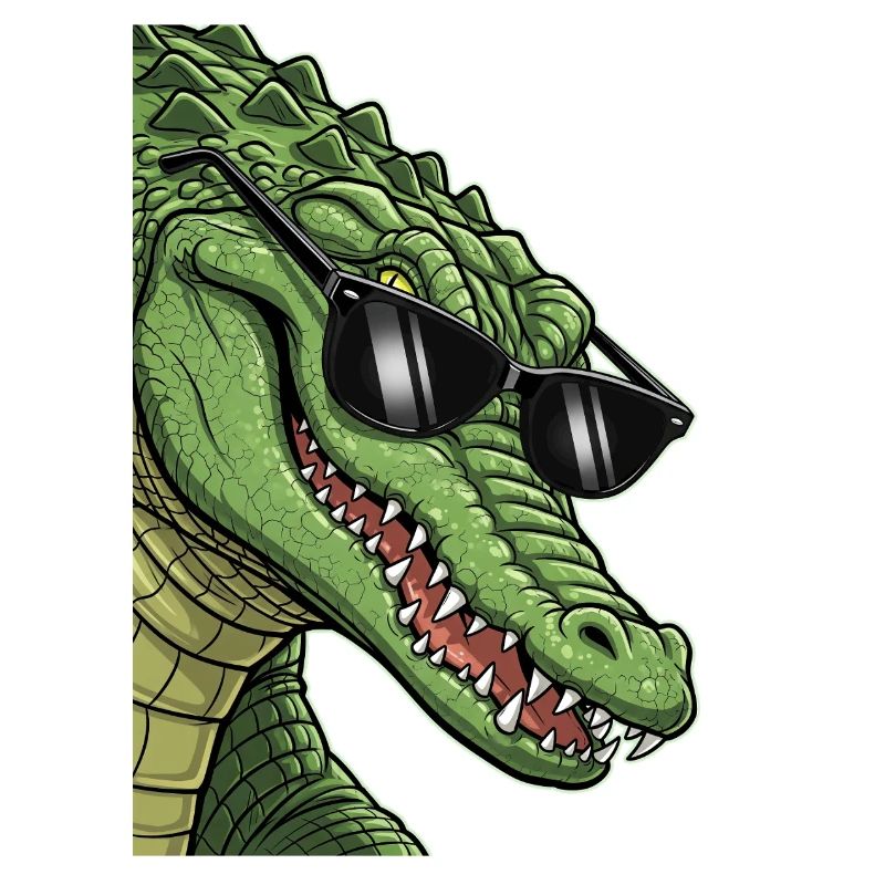 Crocodile décontracté avec lunettes de soleil