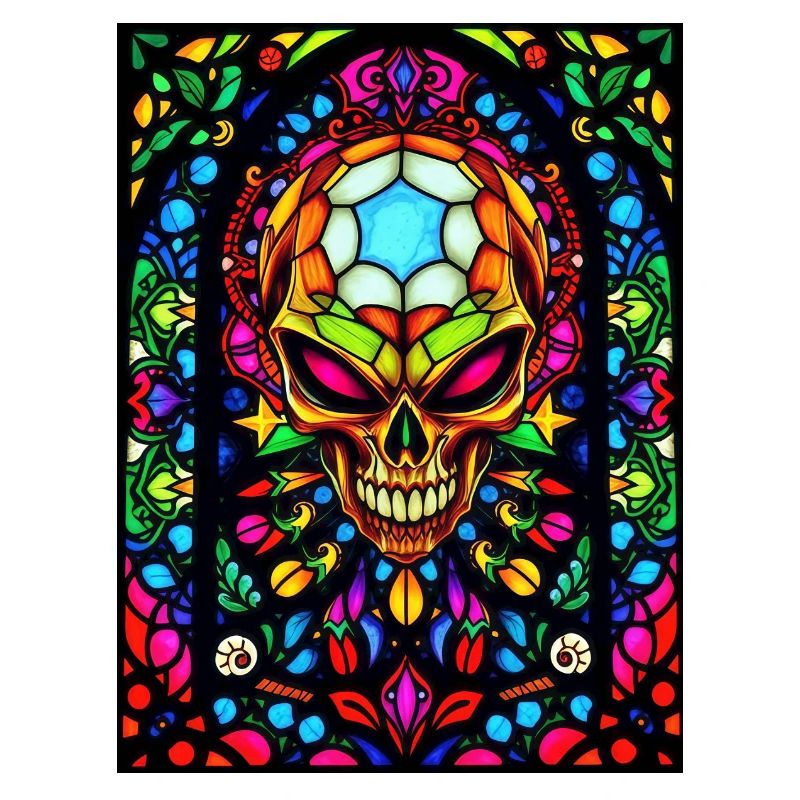 Skull Stained Glass Window