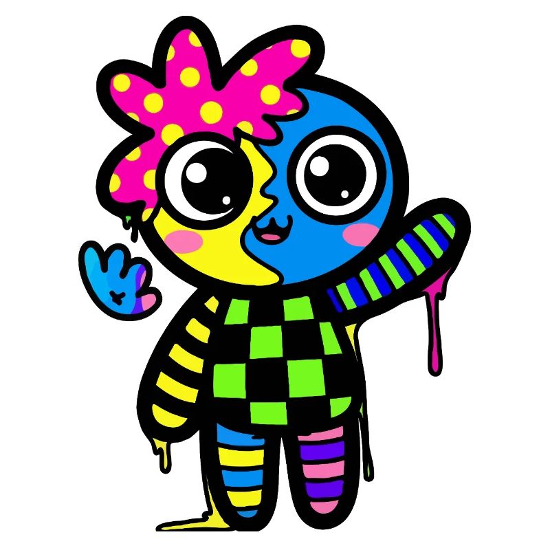 Split Face Rainbow Pop Art