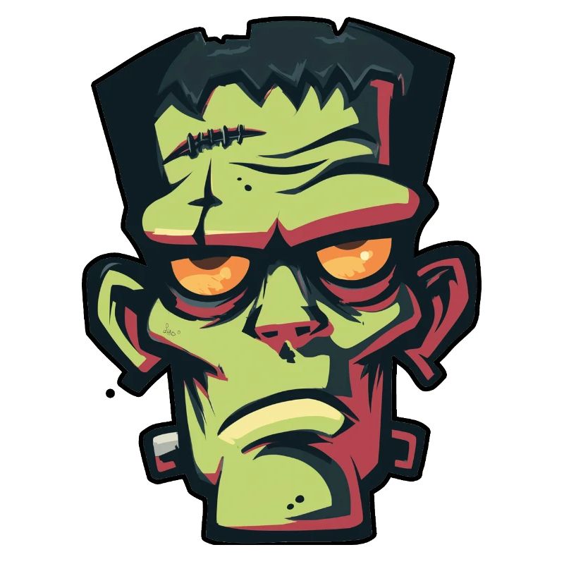 tête de zombie Halloween dessin