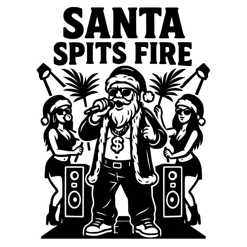 Rapper Santa Claus Santa Spits Fire