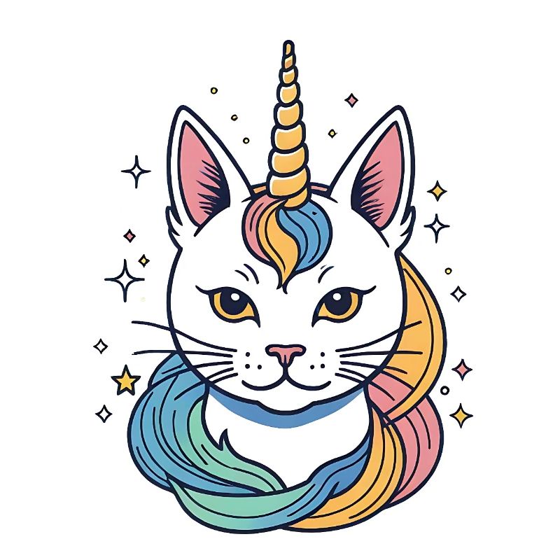 Regenbogen Einhorn Katze