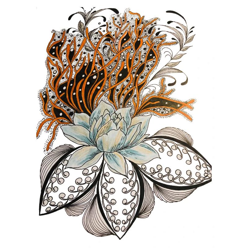 Fleur de corail avec lances de lotus