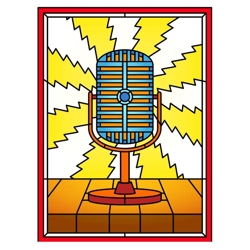 Retro Microphone Lightning Burst