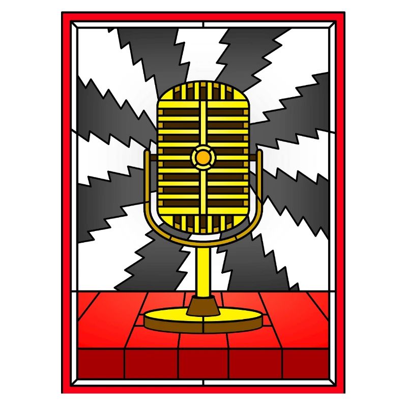 Conception vintage de vitrail de microphone