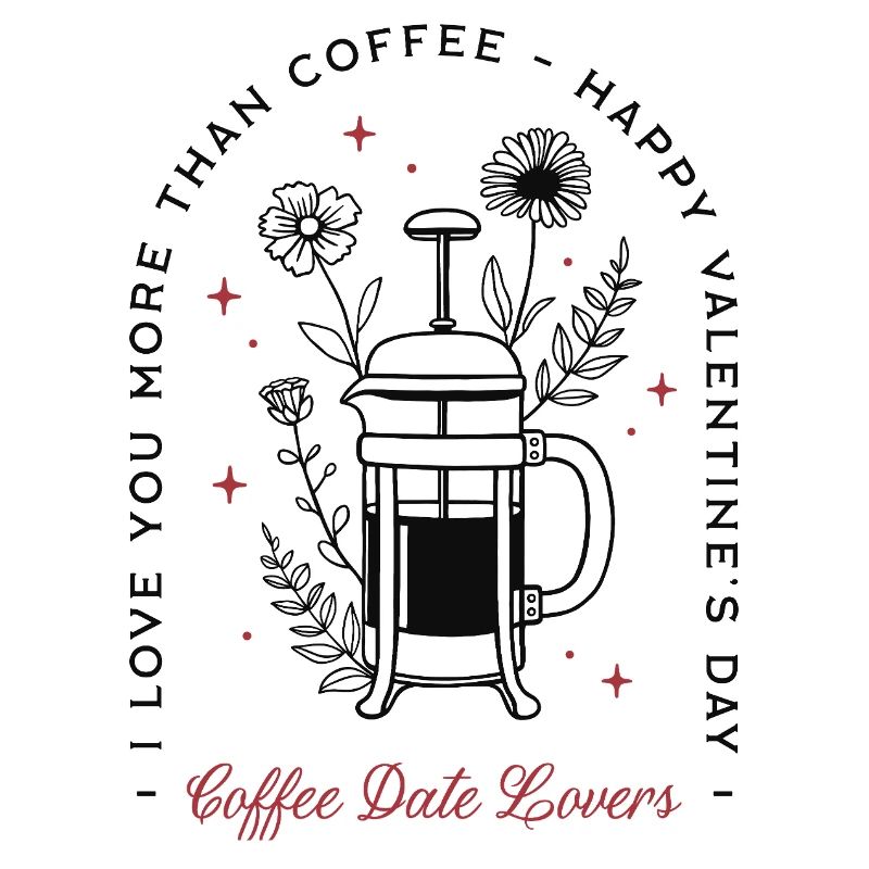 Funny coffee romantic quotes Valentine's day retro
