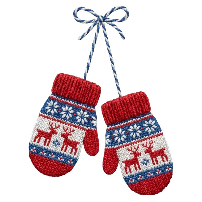 Moufles de Noël brodée (imprimé)