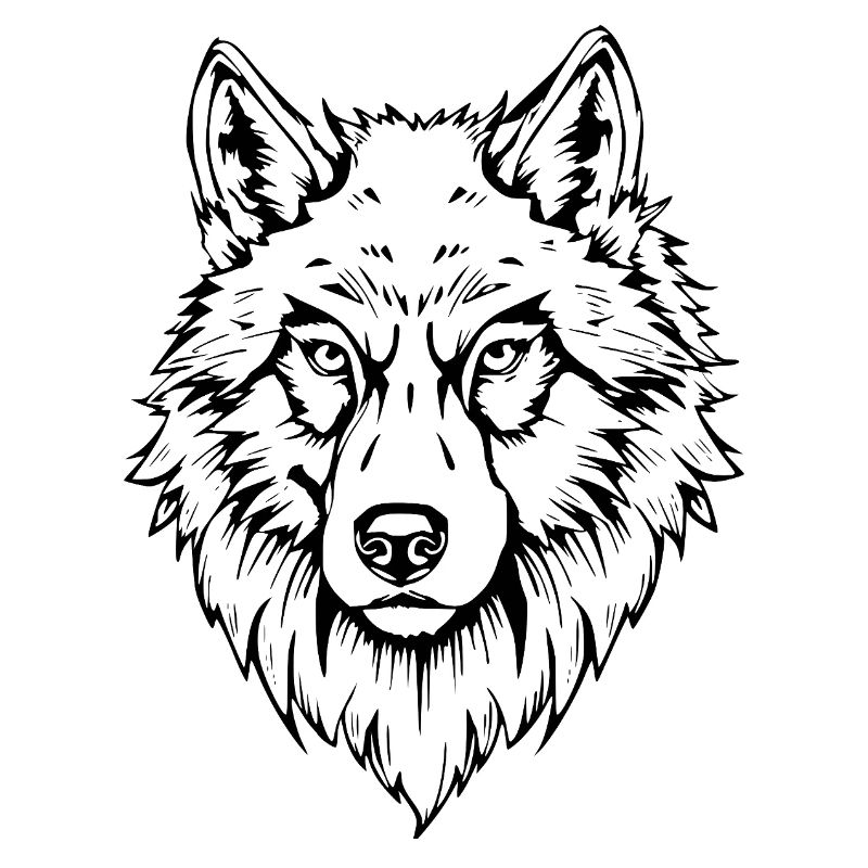 black wolf head face