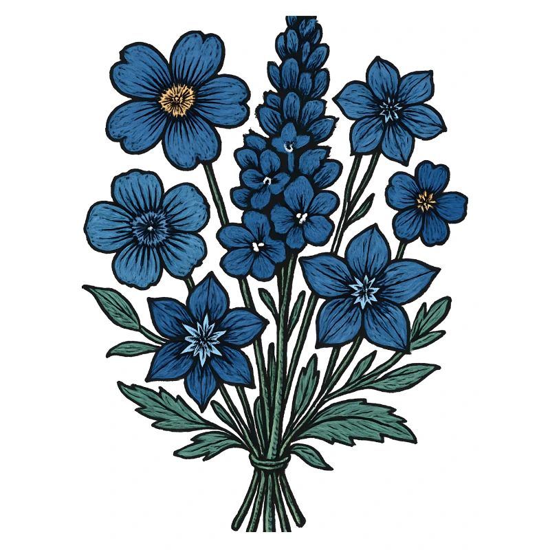 Bouquet de Fleurs Bleues