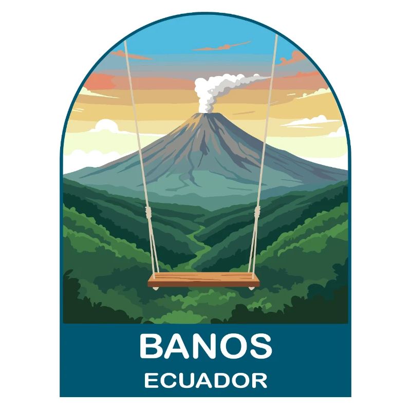 Banos Ecuador Vulkan Vintage-Reisekunst