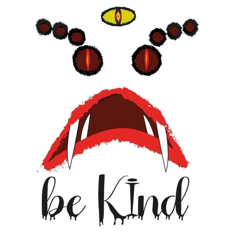 Be Kind – Creepy Red Eyes Horror Design
