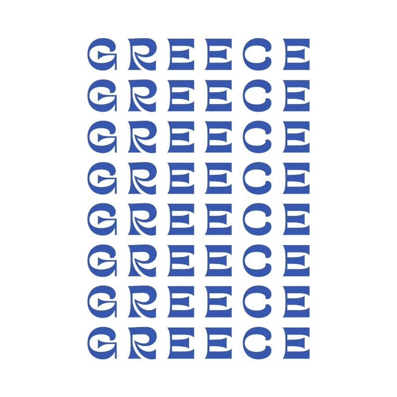 Typographie du Bleu de la Grille de Grèce