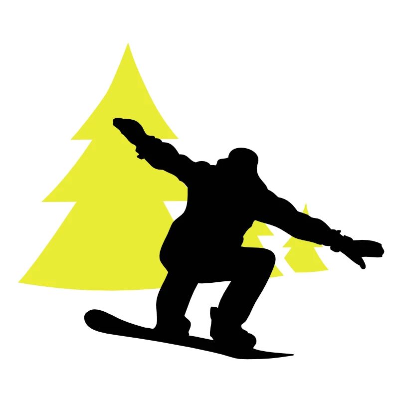 snowboarder trees