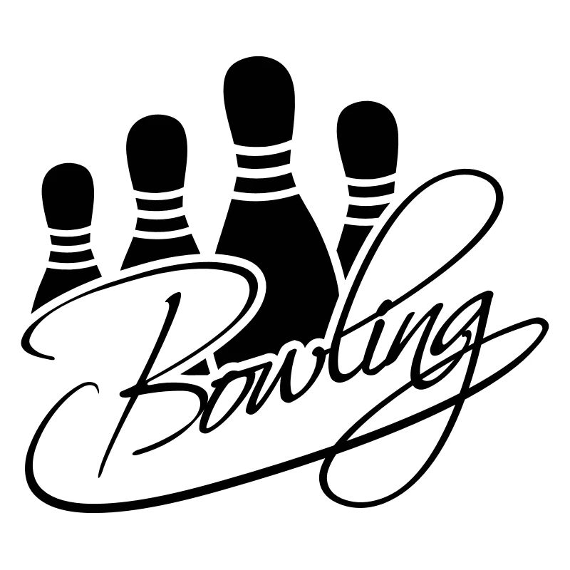 Bowling Pins Text Logo Design