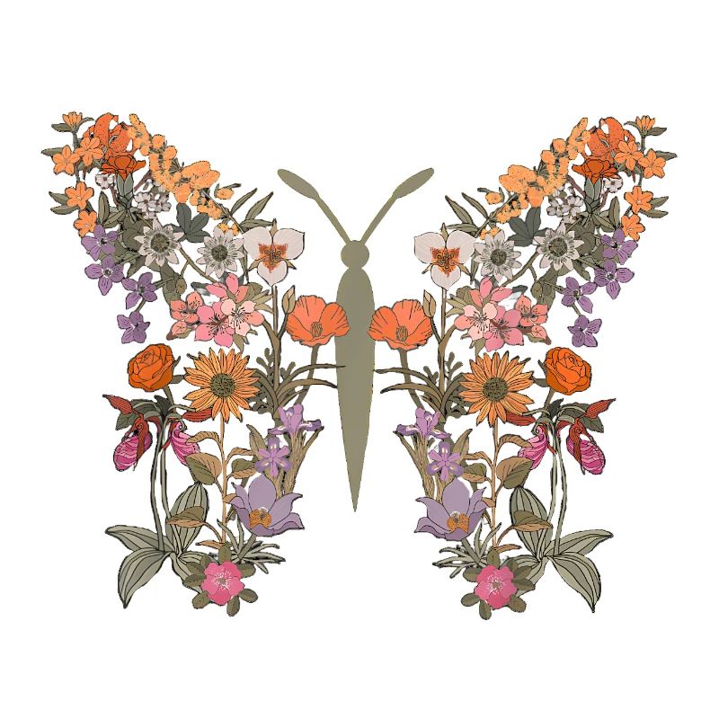 Femmes Boho Fleurs Sauvages Fleurs D’été Papillon