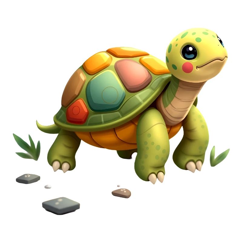 Tortue colorée - Conception d’animaux mignons