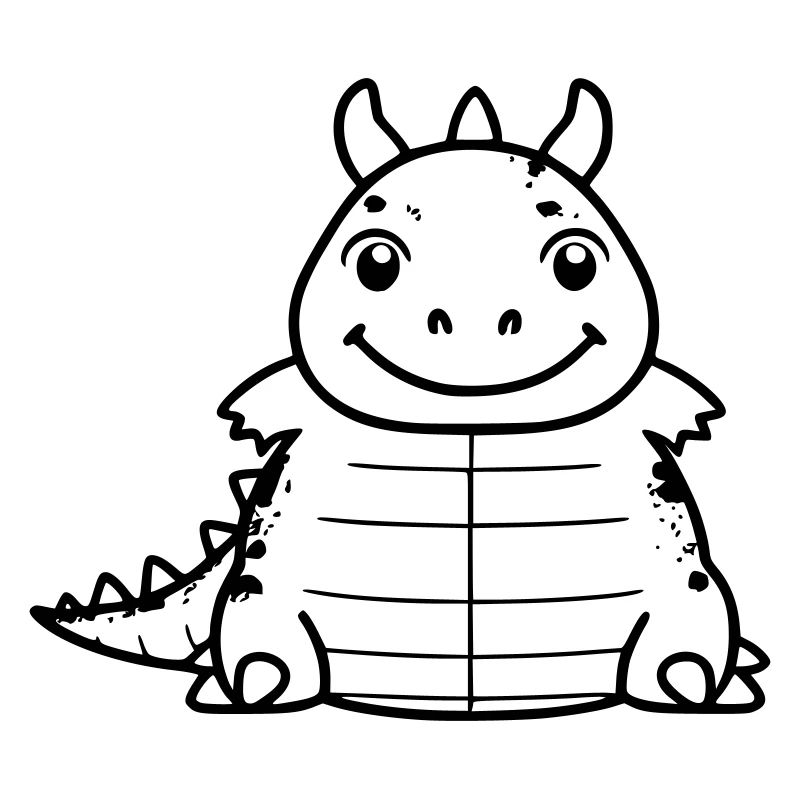 Chubby dino as vector illustration