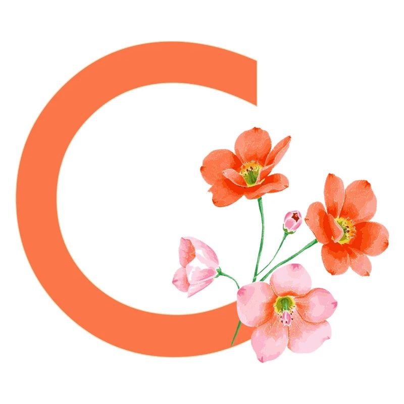 C avec fleurs