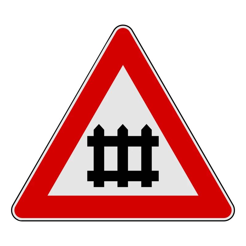 Warning train gate sign
