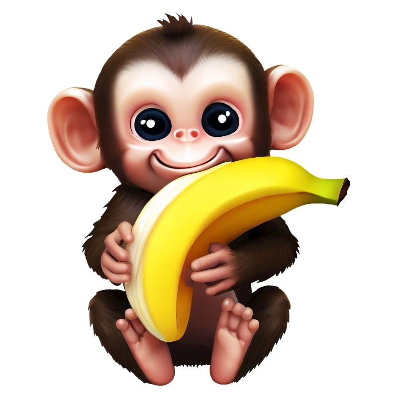 Chimpanzee with banana - monkey lover design