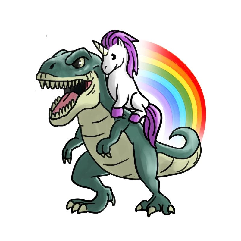 Unicorn Dinosaur T-Rex Rainbow Gift