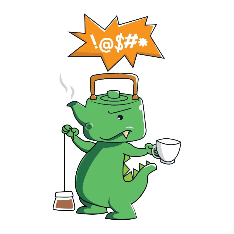Tea Rex - Drinking Tea - Dinosaurs