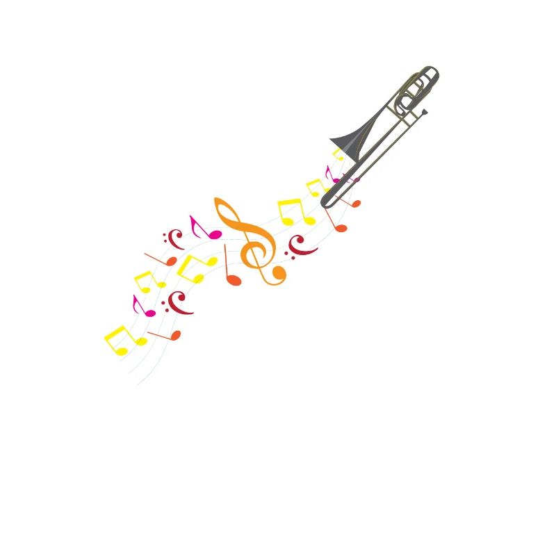 Trombone et notes de musique