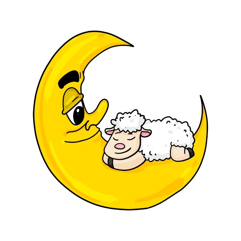 Cadeau mignon de sommeil de lune de mouton