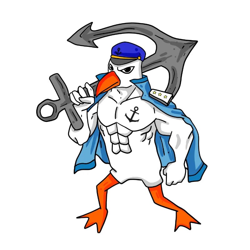 Mouette avec ancre