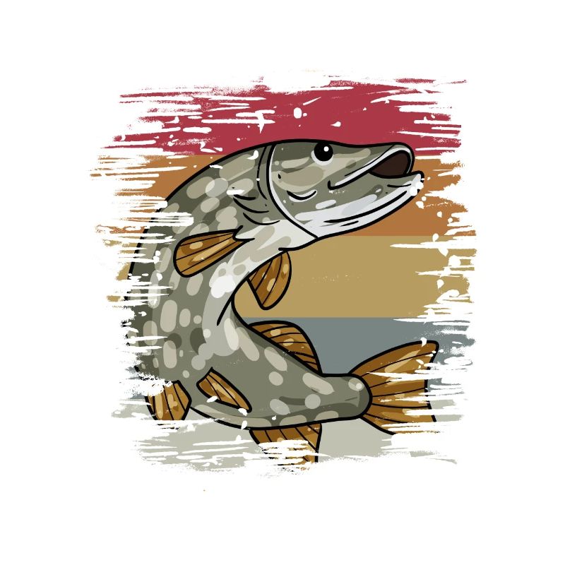 Brochets de pêche rétro