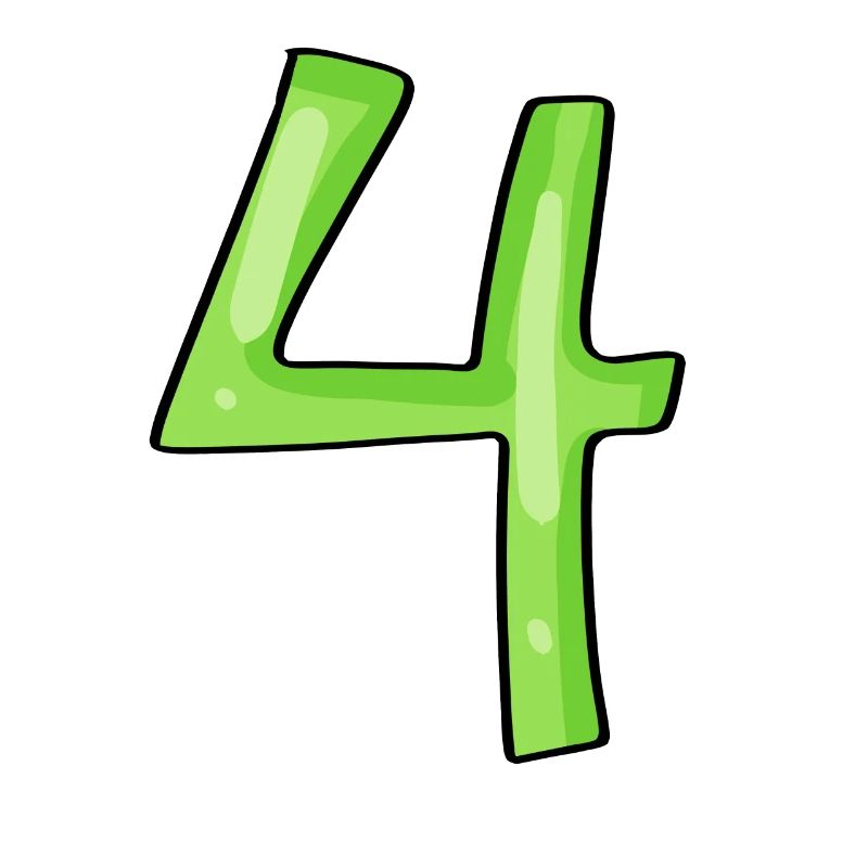 Chiffre 4 Vert