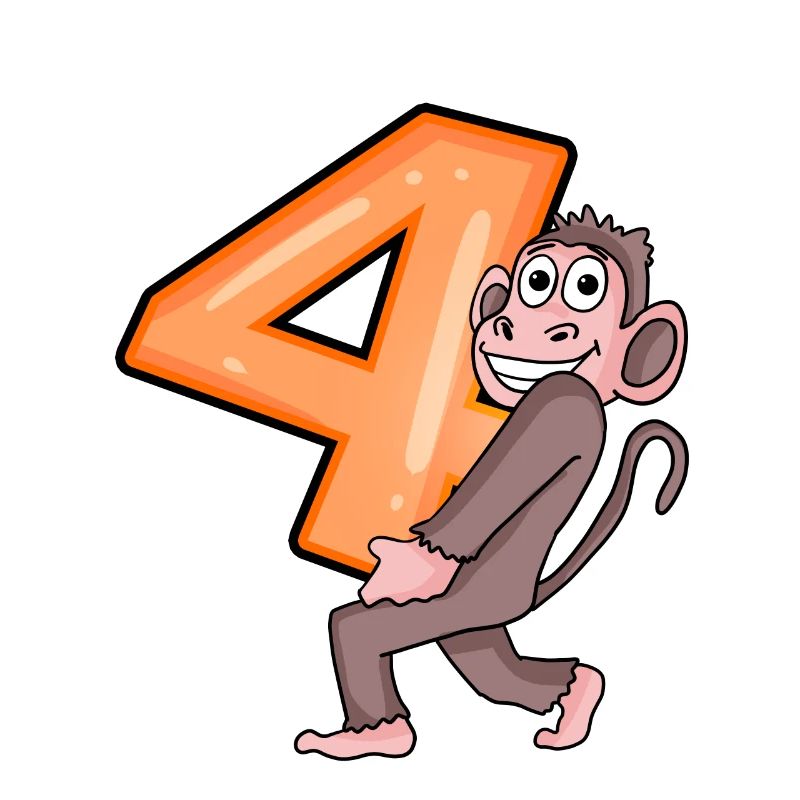 4. Geburtstag Affe Junge 4 Jahre Geschenk