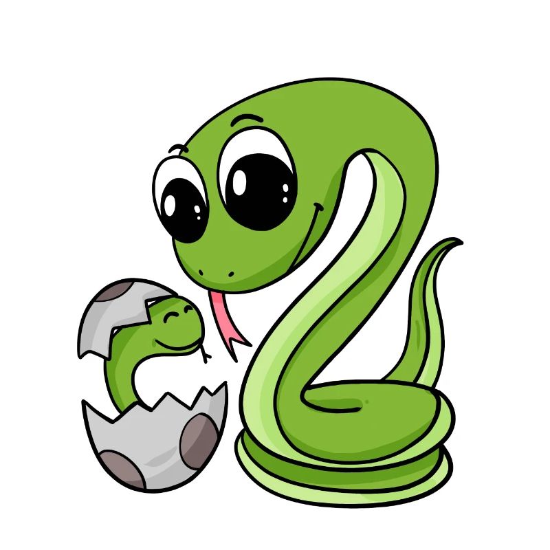 Serpent avec bébé serpent